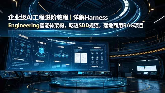 企业级AI工程进阶教程｜详解Harness Engineering智能体架构，吃透SDD规范，落地商用RAG项目-羽哥创业课堂