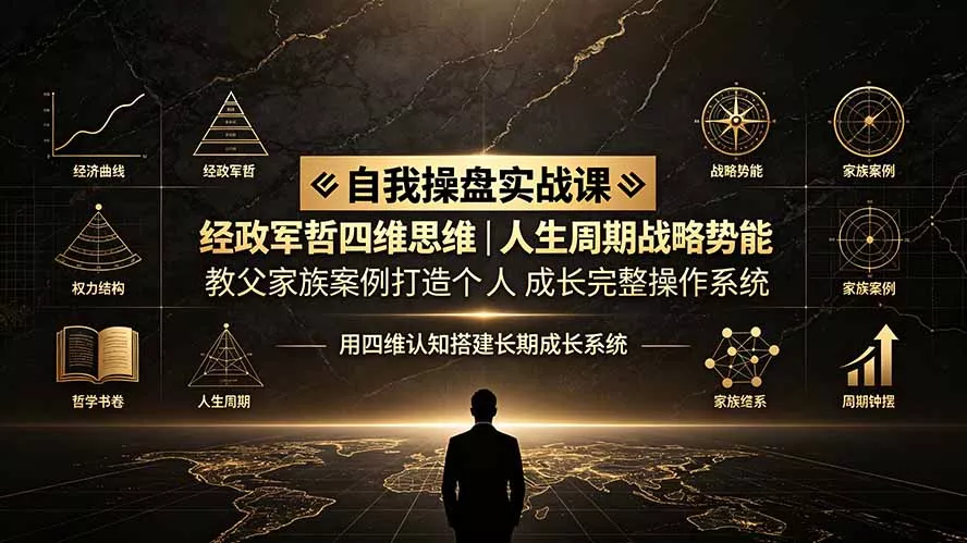 自我操盘实战课：经政军哲四维思维｜人生周期战略势能｜教父家族案例打造个人成长完整操作系统-羽哥创业课堂