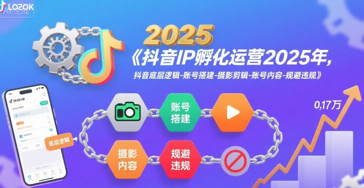 抖音IP孵化运营2025年，抖音底层逻辑-账号搭建-摄影剪辑-账号内容-规避违规-羽哥创业课堂