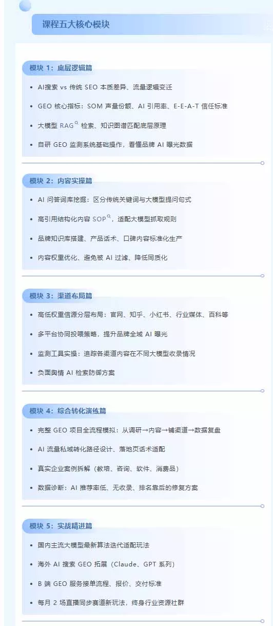 别再只做传统SEO了！《2026AI+GEO实战训练营》教你布局AI大模型搜索、提升品牌推荐率与精准获客转化