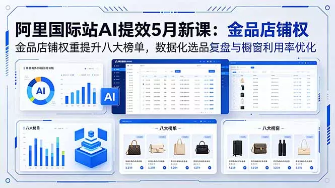 阿里国际站AI提效5月新课：金品店铺权重提升八大榜单，数据化选品复盘与橱窗利用率优化-羽哥创业课堂