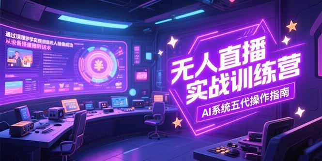 无人直播实操训练营，从设备搭建到话术，AI系统五代操作指南(7月更新-羽哥创业课堂