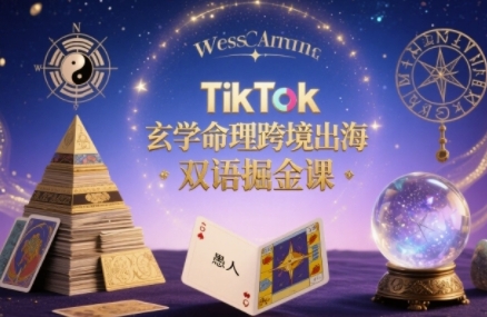 TikTok玄学命理跨境出海双语掘金课，手把手教你用命理知识精准直击海外用户痛点-羽哥创业课堂