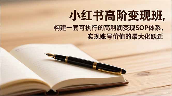 小红书高阶变现班，构建一套可执行的高利润变现SOP体系，实现账号价值的最大化跃迁-羽哥创业课堂