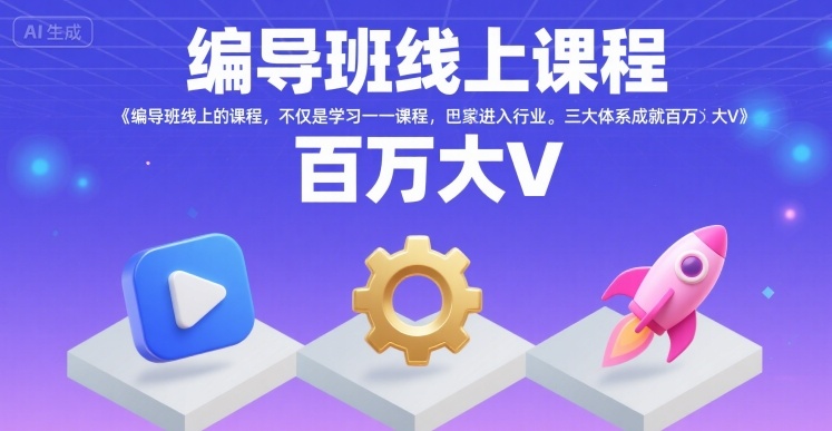 编导班线上课程，不仅是学习一门课程，更是进入一个行业，三大体系成就百万大V-羽哥创业课堂