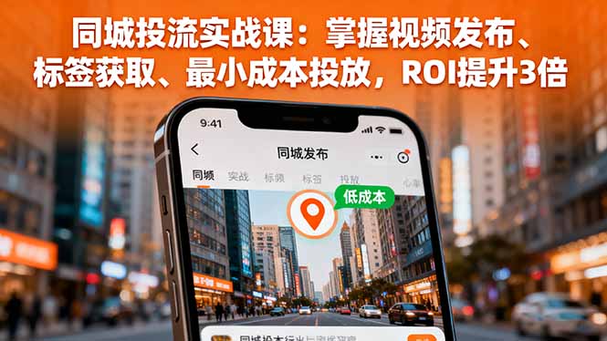 同城投流实战课：掌握视频发布、标签获取、最小成本投放，ROI提升3倍-羽哥创业课堂