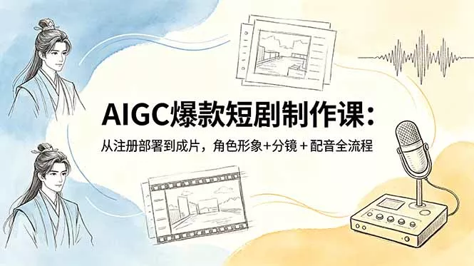 AIGC爆款短剧制作课:从注册部署到成片,角色形象+分镜+配音全流程-羽哥创业课堂