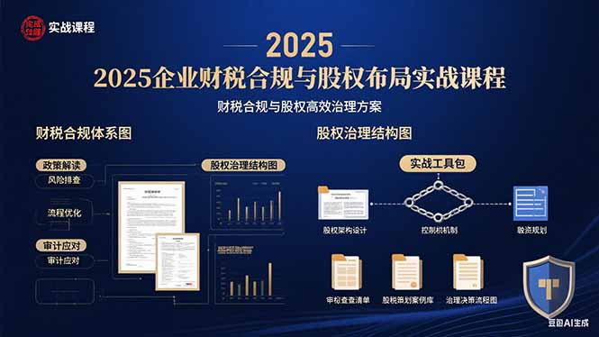 2025企业财税合规与股权布局的实战课程：财税合规与股权高效治理方案-羽哥创业课堂