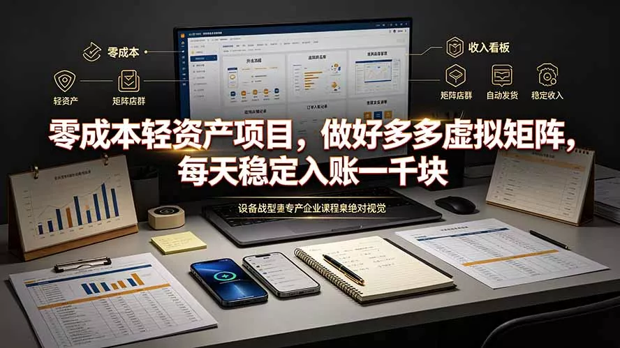 零成本轻资产项目，做好多多虚拟矩阵，每天稳定入账一千块-羽哥创业课堂