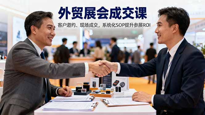 外贸展会成交课,含目标制定、客户邀约、现场成交,系统化SOP提升参展ROI-羽哥创业课堂