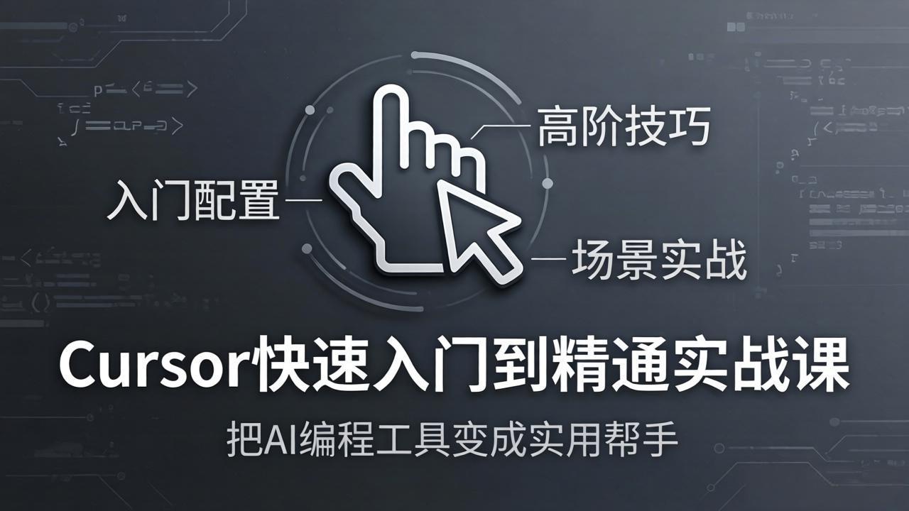 Cursor快速入门到精通实战课：入门配置+高阶技巧+场景实战，把AI编程工具变成实用帮手-羽哥创业课堂