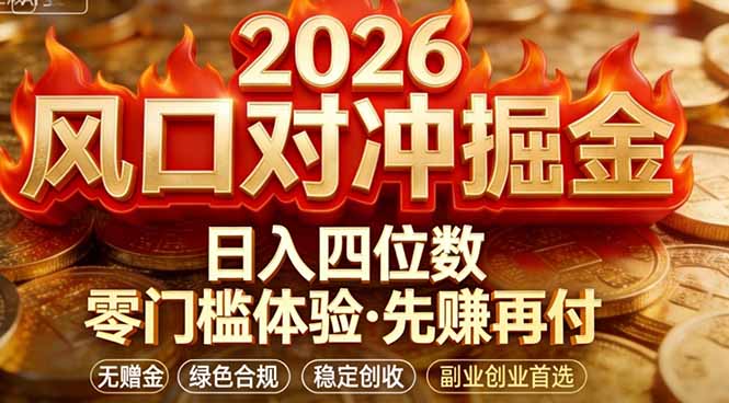 2026美金对冲套利，无赠金对冲策略保驾护航，低门槛易上手实操。单人单日收益2000+-羽哥创业课堂
