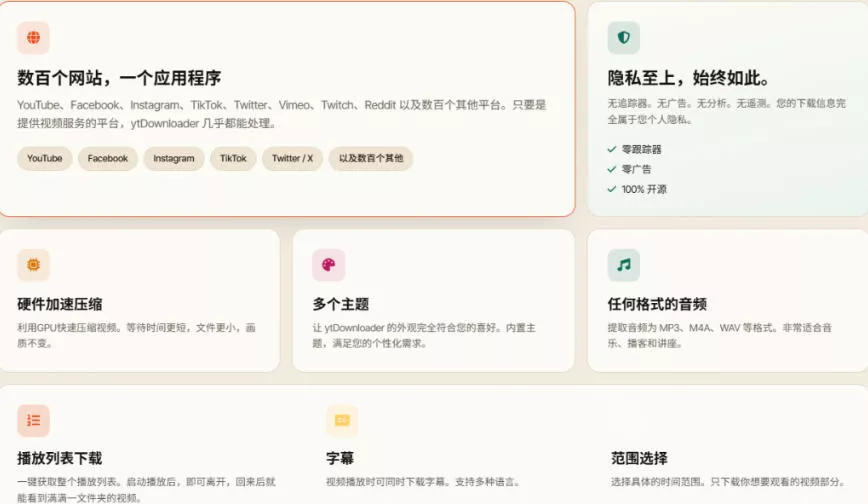 YouTube、B站超100+平台视频免费下载,超级好用,多平台免费开源热门视频下载器ytDownloader YouTube、B站超100+平台视频免费下载,超级好用,多平台免费开源热门视频下载器ytDownloader