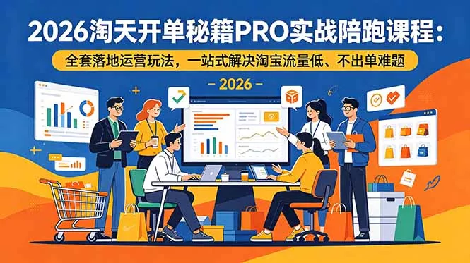 2026淘天开单秘籍PRO实战陪跑课程:全套落地运营玩法,一站式解决淘宝流量低、不出单难题-羽哥创业课堂