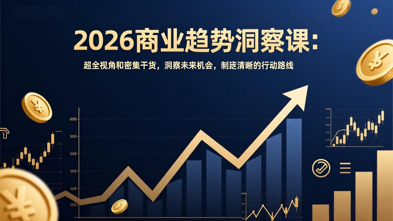 2026商业趋势洞察课：超全视角和密集干货，洞察未来机会，制定清晰的行动路线-羽哥创业课堂