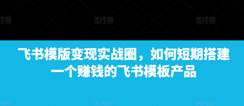 飞书模版变现实战圈，如何短期搭建一个赚钱的飞书模板产品-羽哥创业课堂