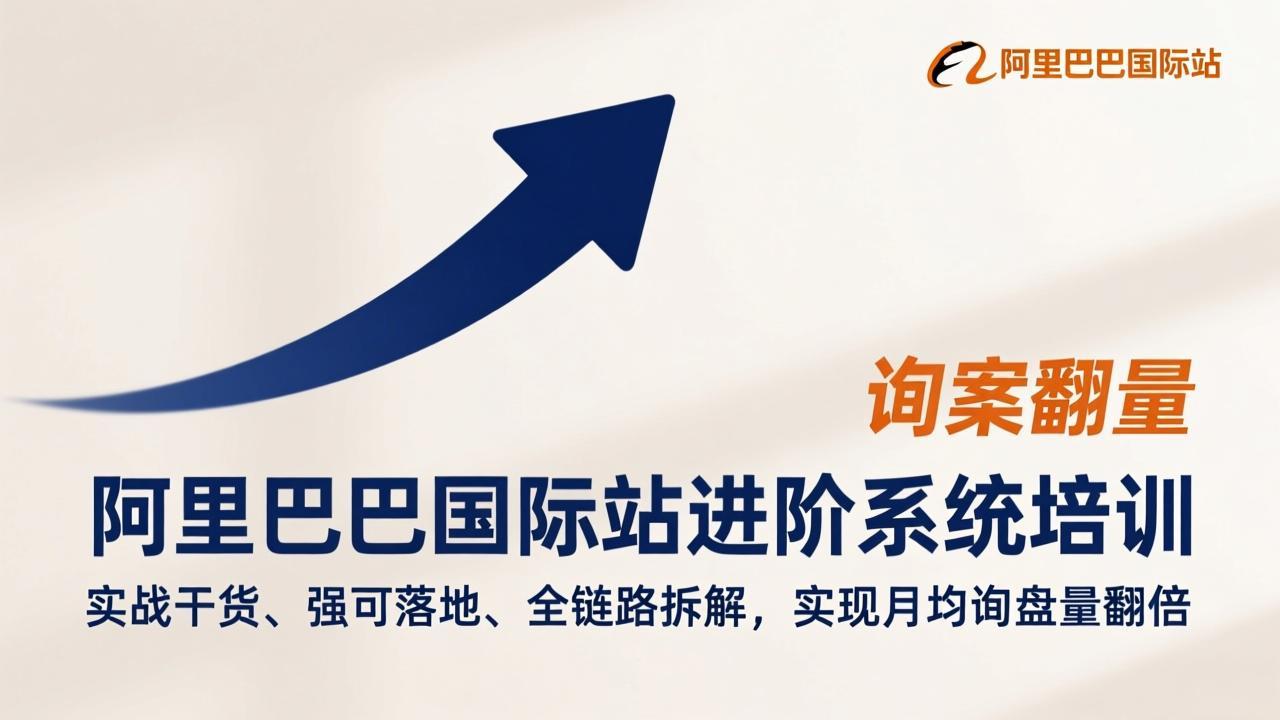 阿里巴巴国际站进阶系统培训，实战干货、强可落地、全链路拆解，实现月均询盘量翻倍-羽哥创业课堂