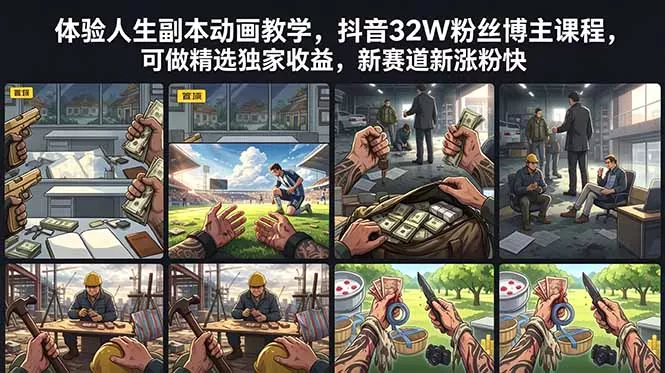 体验人生副本动画教学, 抖音32W粉丝博主课程,可做精选独家收益,新赛道新涨粉快-羽哥创业课堂