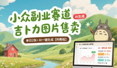 小众副业赛道 吉卜力图片售卖 单日2张+ AI一键生成【附教程】-羽哥创业课堂
