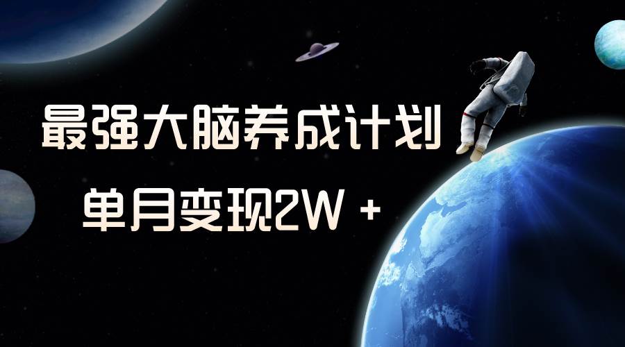 冷门虚拟项目,最强大脑养成计划,一个月变现2W+-羽哥创业课堂