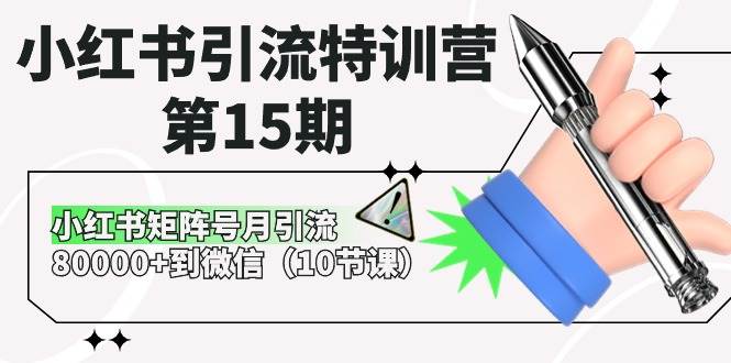 小红书引流特训营-第15期，小红书矩阵号月引流80000+到微信（10节课）-羽哥创业课堂