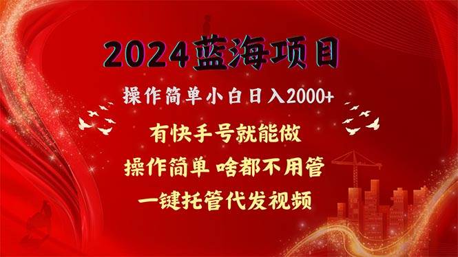 2024蓝海项目，网盘拉新，操作简单小白日入2000+，一键托管代发视频，…-羽哥创业课堂